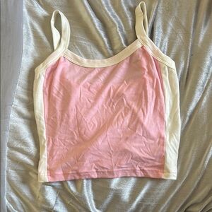 Pink and Cream Women's Top